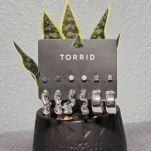 NEW!!! Hoop and Pearl Silver Stud Earring Set (6 pairs) for Everyday Wear